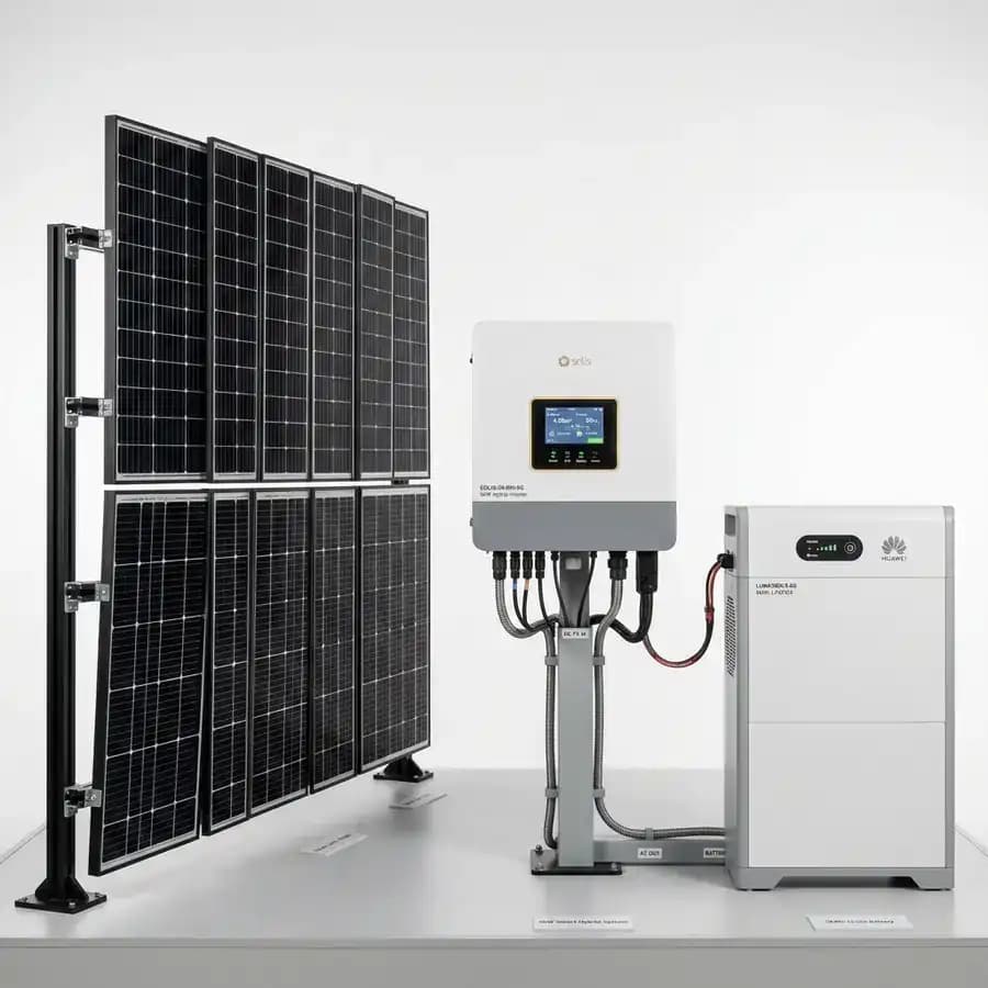 High-quality solar equipment setup for NMAS 5kW Hybrid Home System